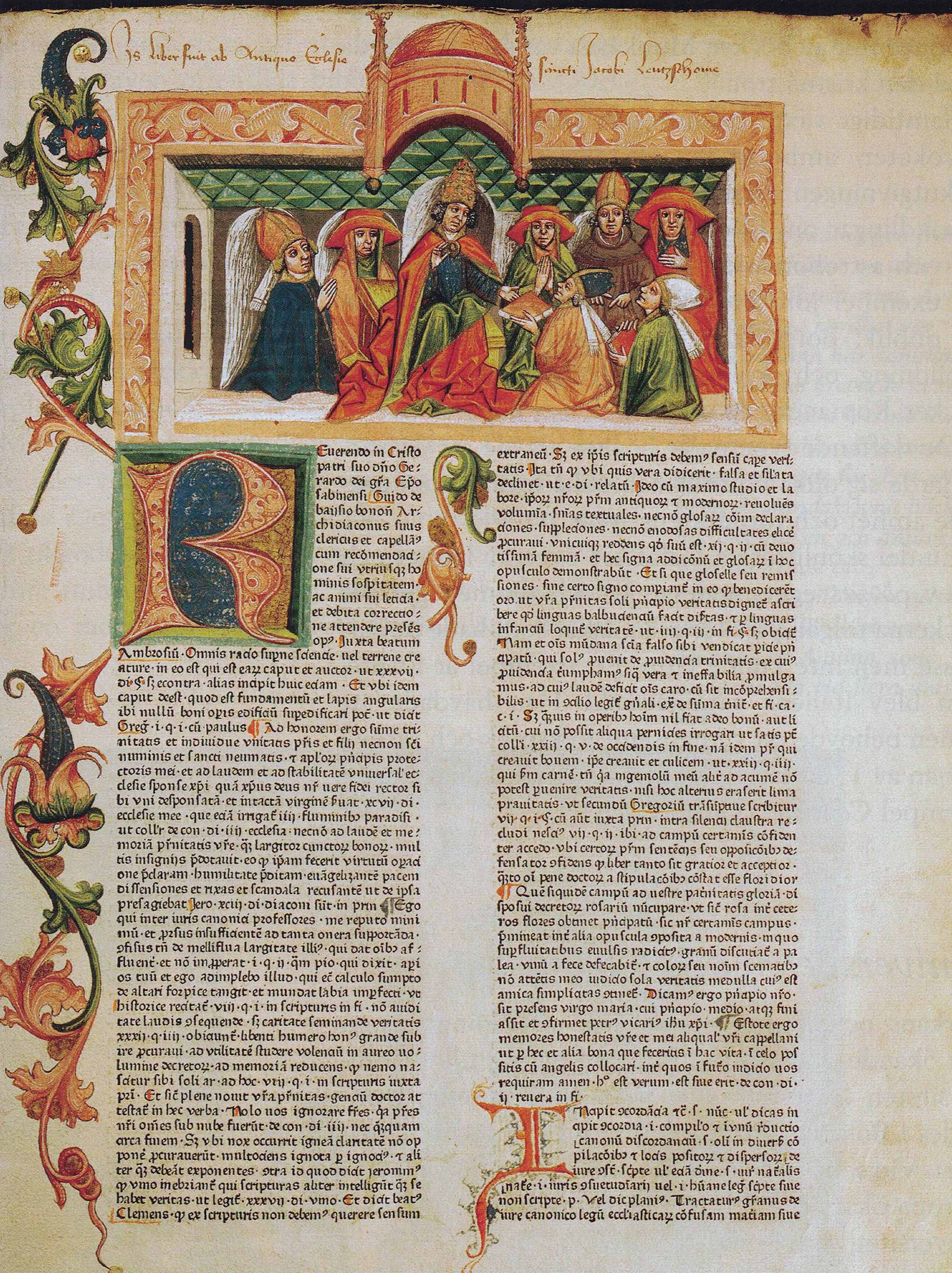 Vackert illustrerad medeltida boksida.