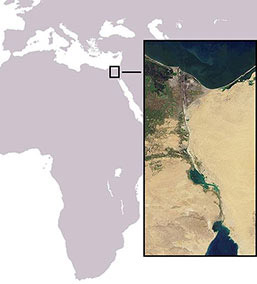 Suezkanalen karta