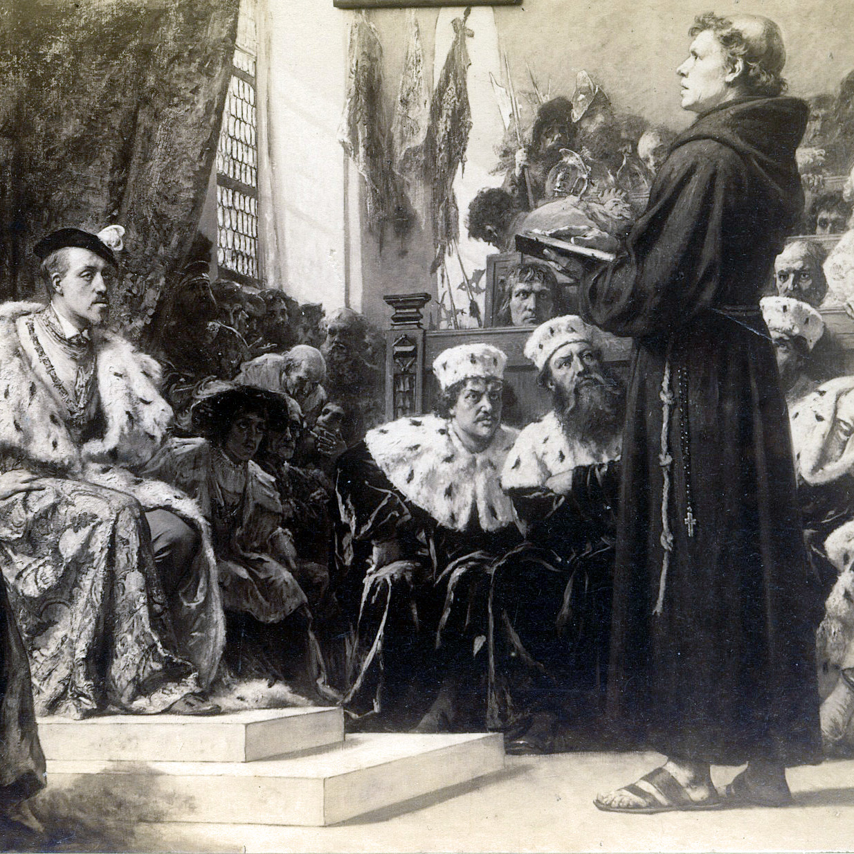 Martin Luther argumenterar inför nordtyska kungar och furstar.
