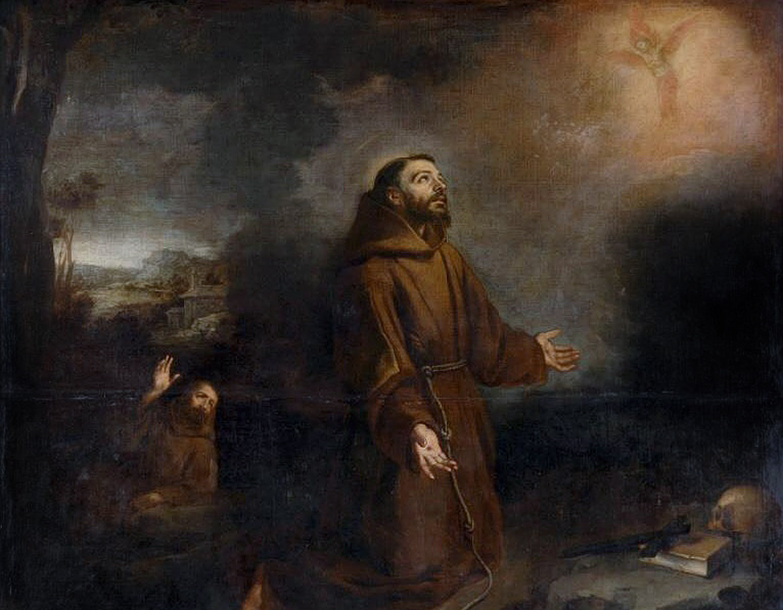 Franciskus av Assisi får en uppenbarelse.