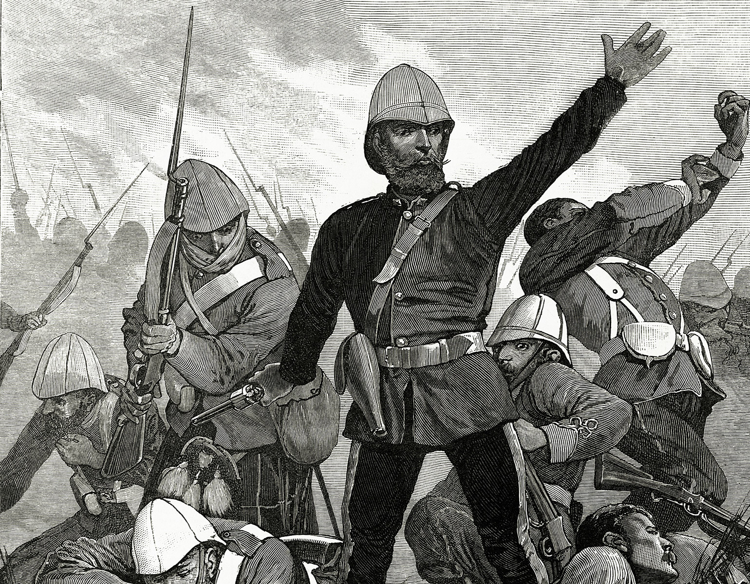 Brittiska kolonialtrupper i strid.