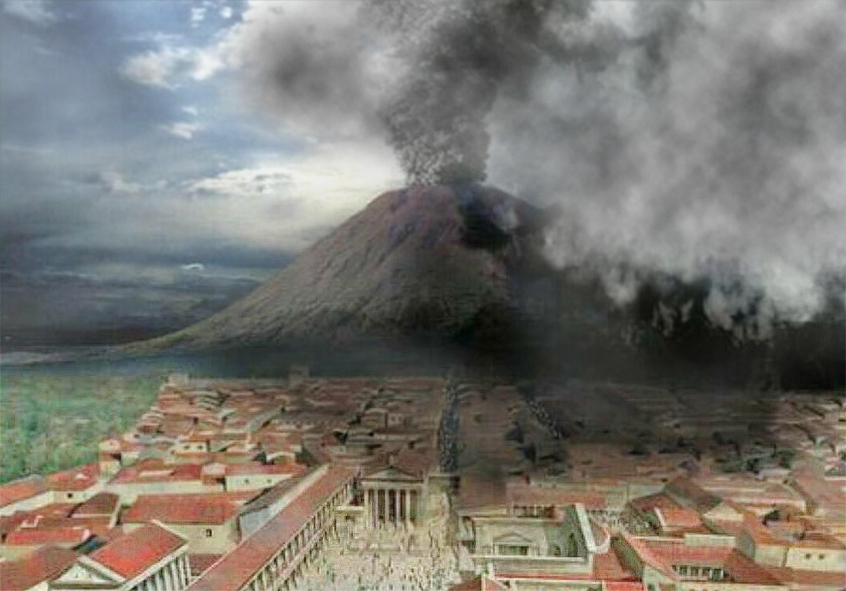 Pompeji begravs i aska.