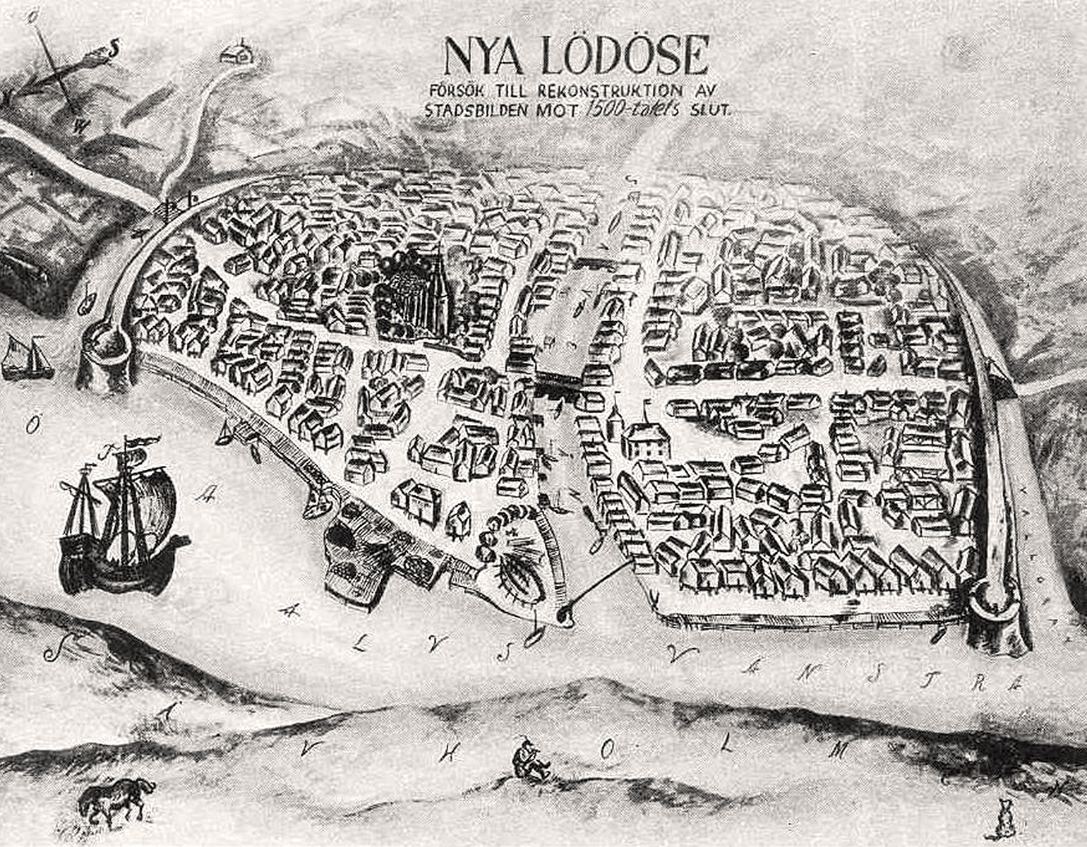 Karta över Nya Lödöse.
