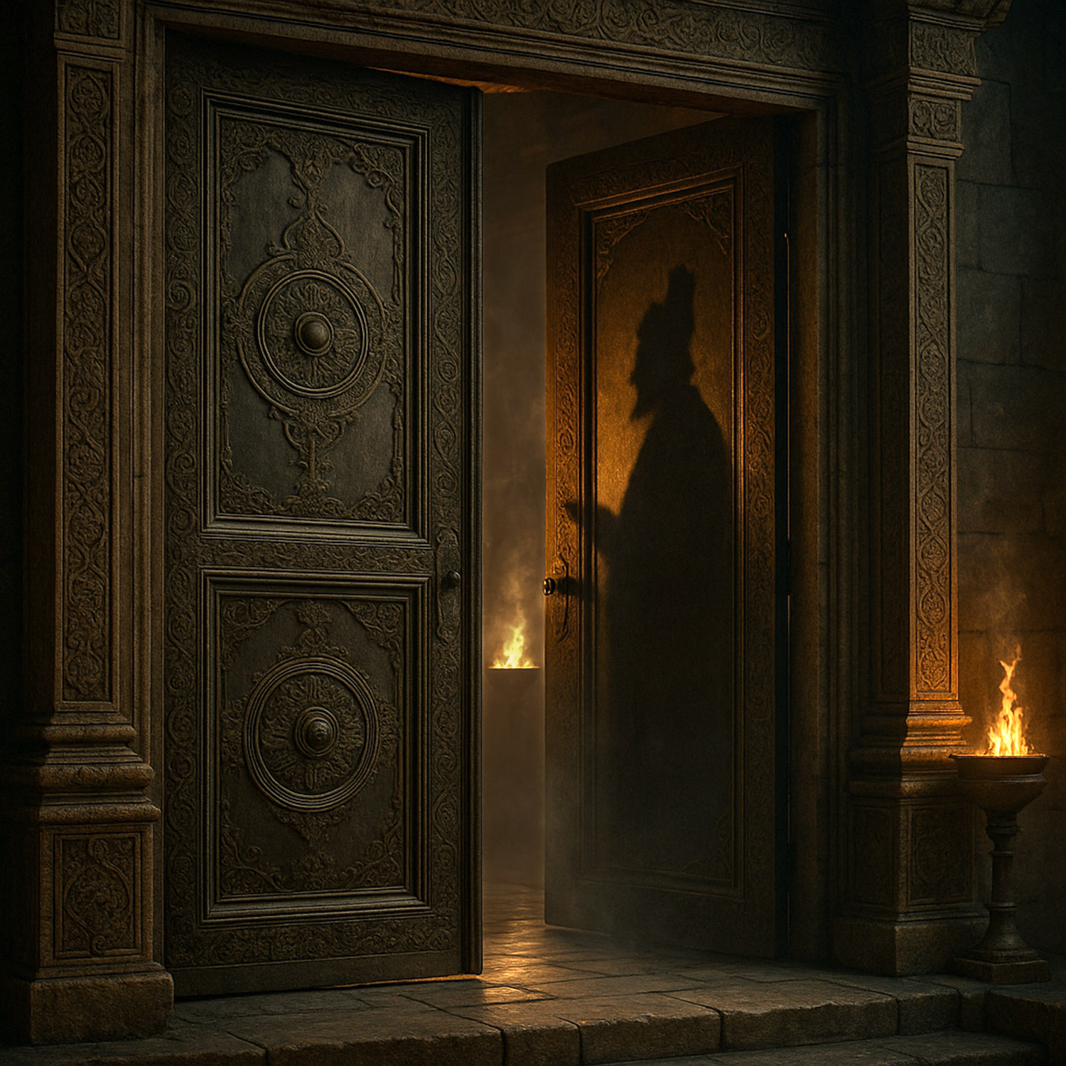 Interiör från ett forntida tempel.