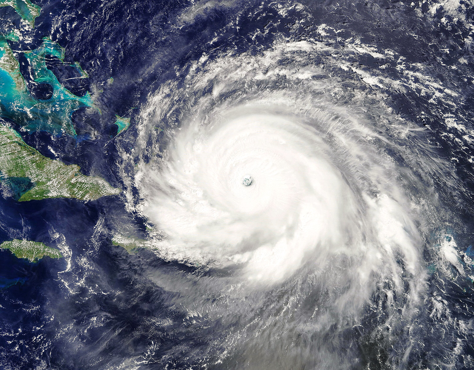 Satellitfoto på en orkan.