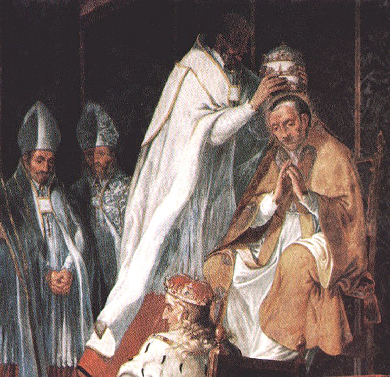 Påve som får sin krona.