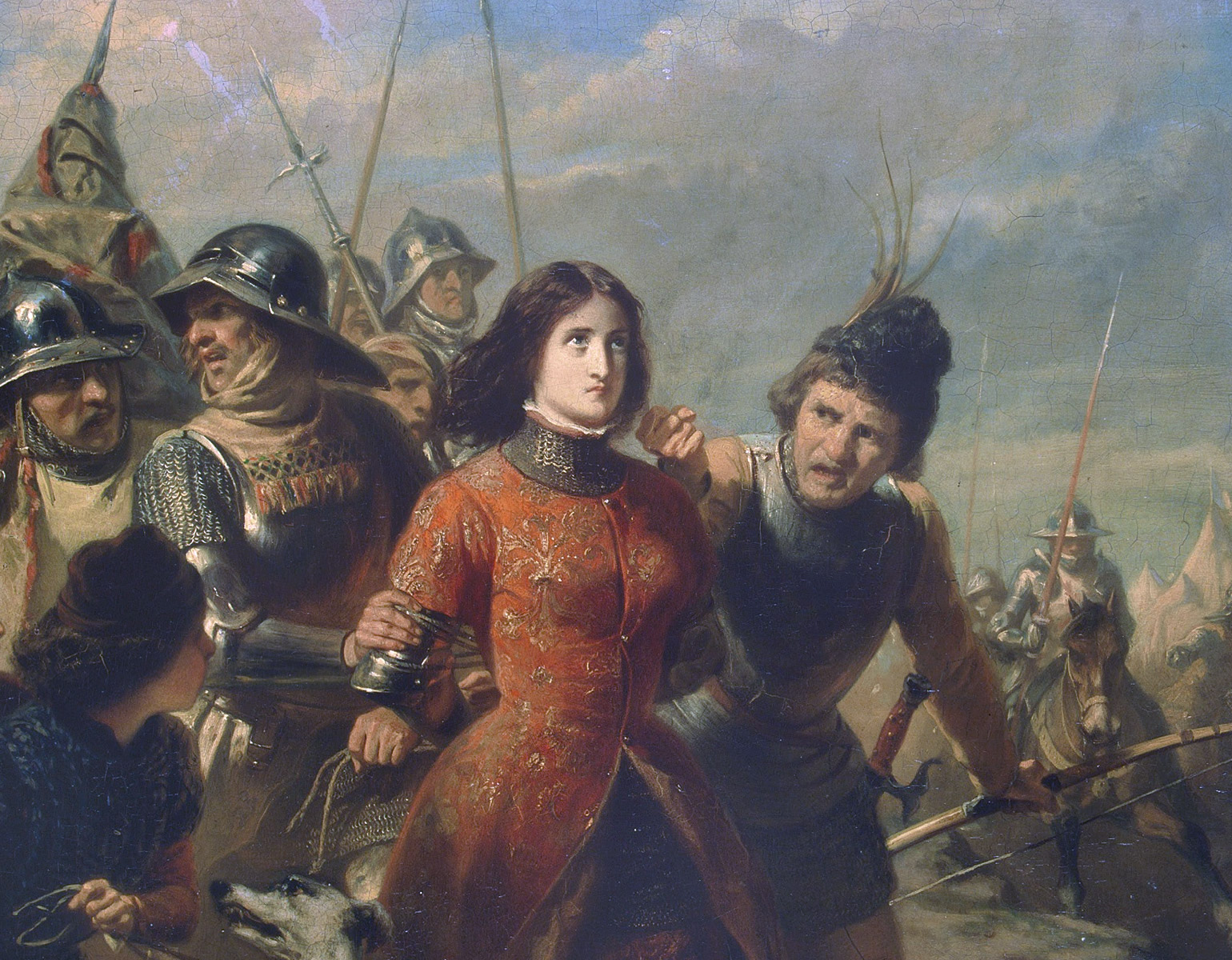 Jeanne d'Arc tas till fånga av soldater.