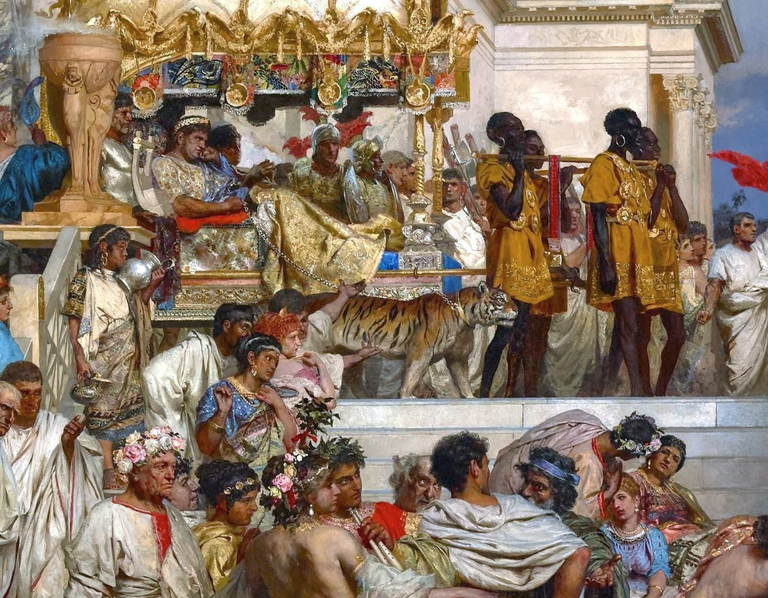 Romare som roar sig.