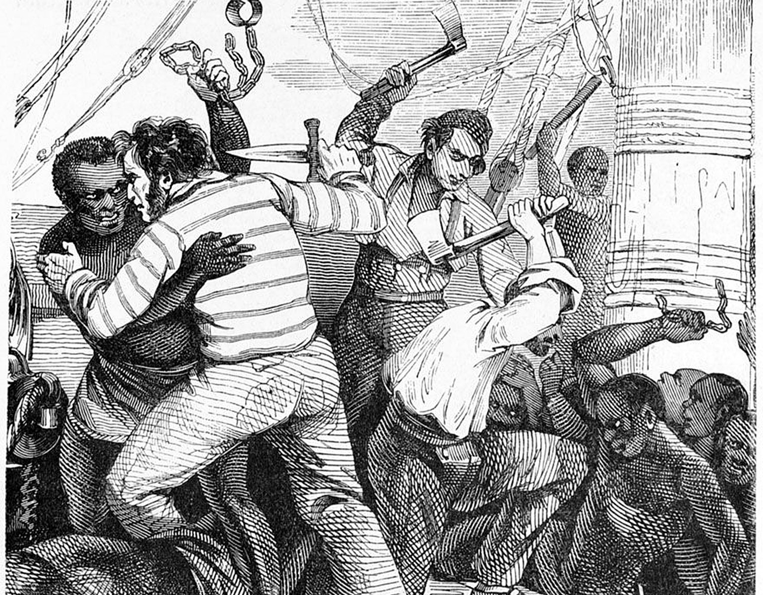Slavar som försöker övermanna besättningen på ett slavskepp.