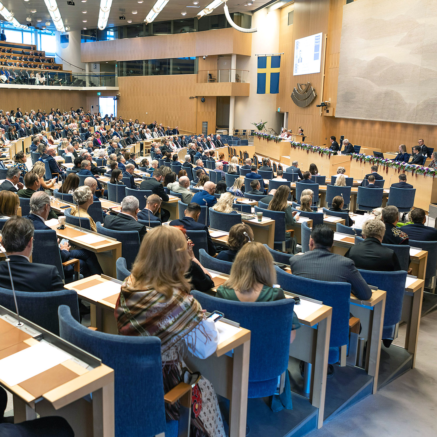 Ledamöter i riksdagens kammare.