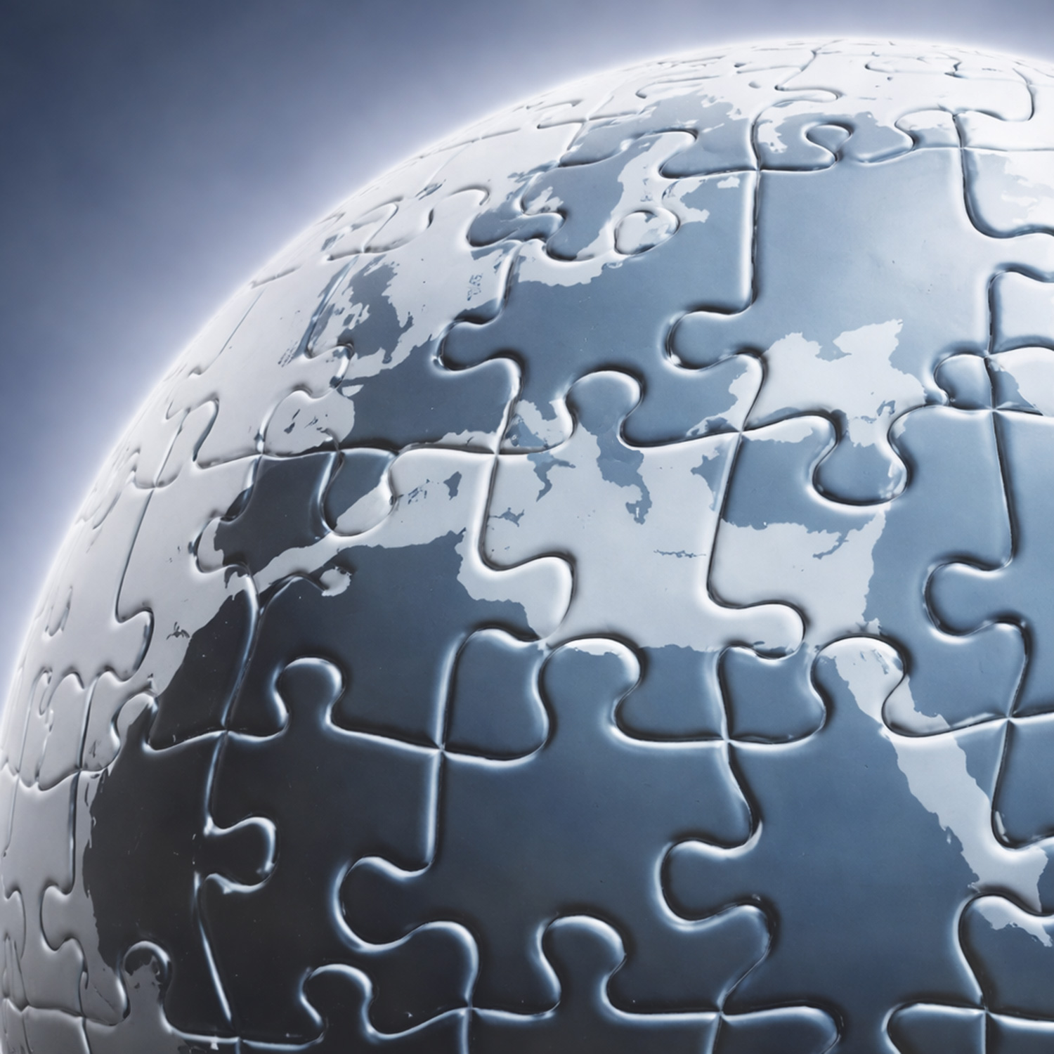 Jordglob gjord av pusselbitar.
