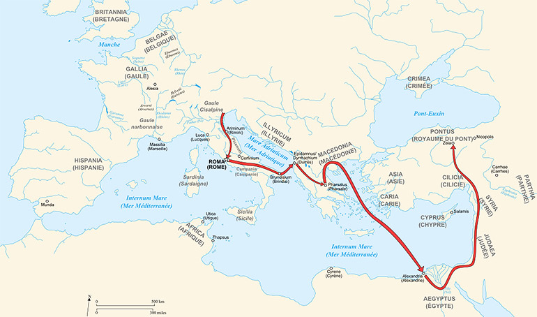 Caesar-fälttåg-karta