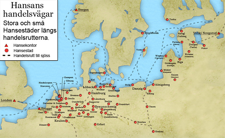 Hansans handelsvägar och städer