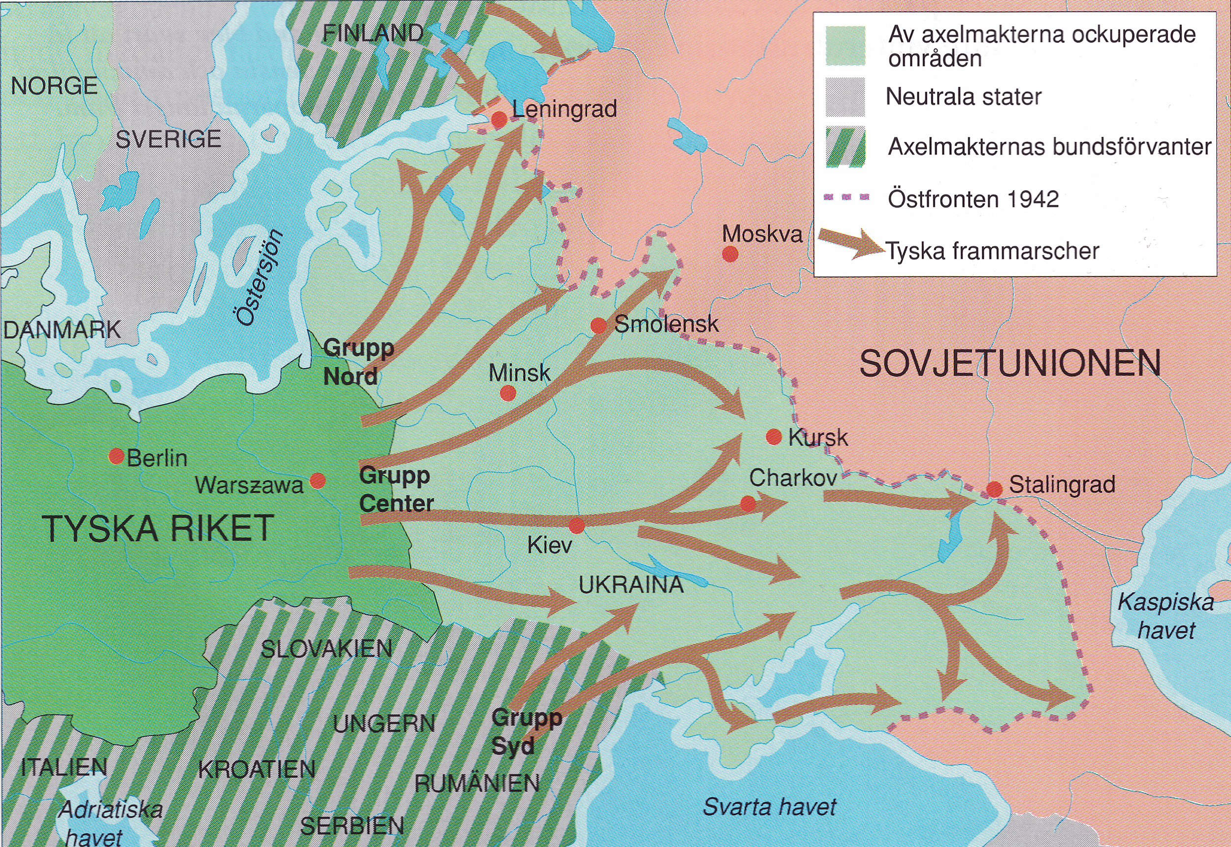 Karta det tyska anfallet på östfronten