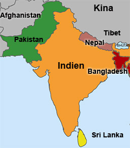 Karta över Indien etc