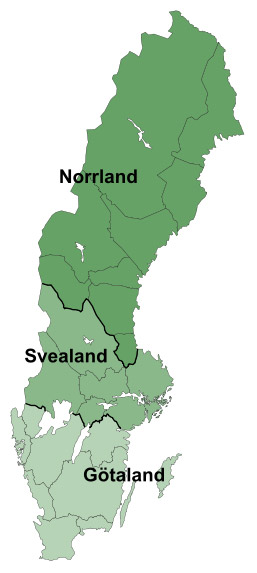 Norrland, Svealand och Götaland