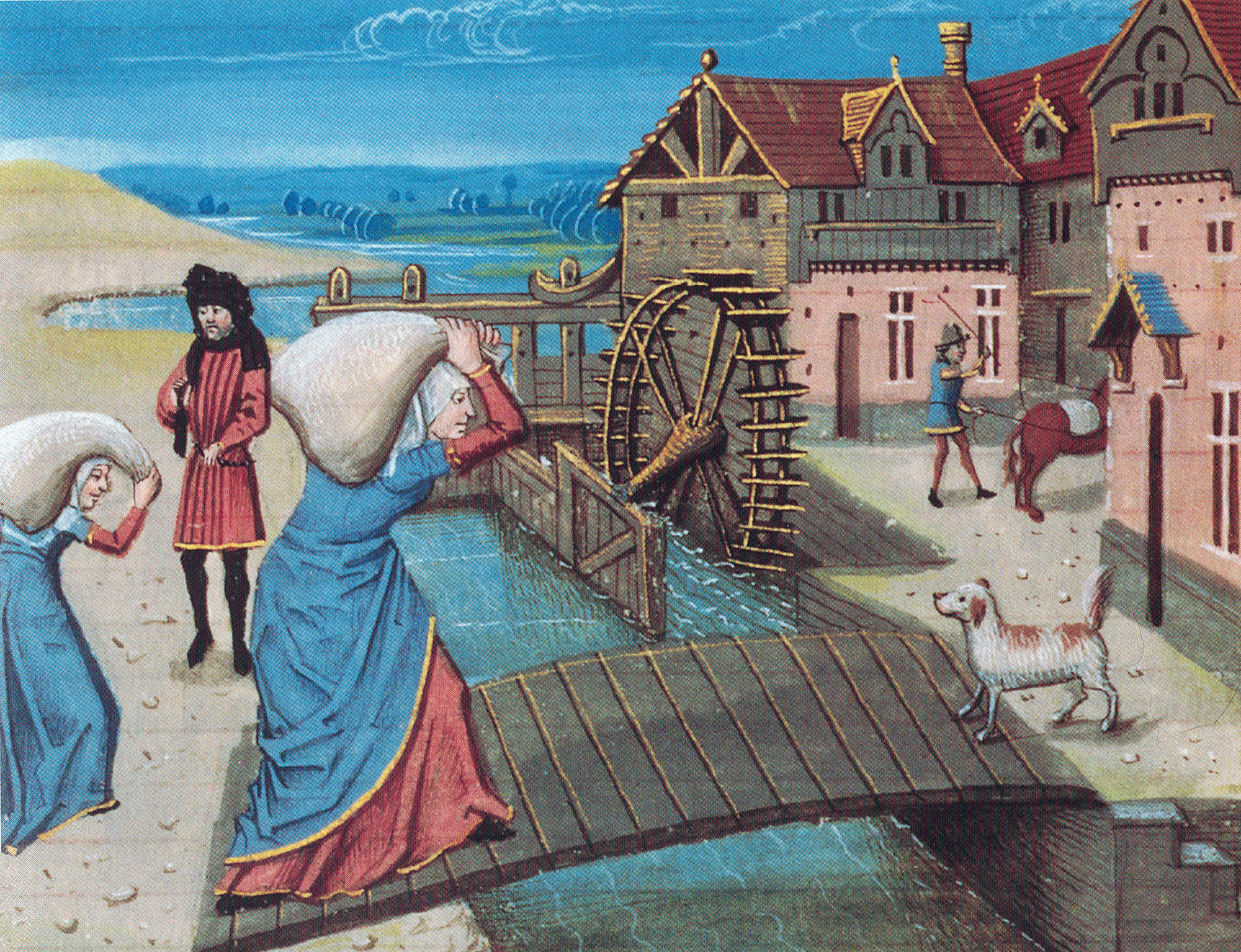 Vattenkvarn under medeltiden.