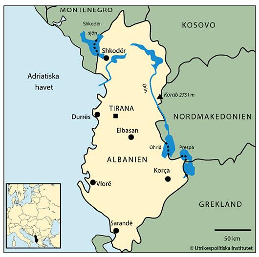 Albaniens geografi | Europa - geografi | Världsdelar och länder