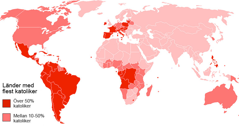 Karta katolicism i världen