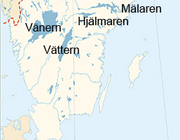 Sveriges största sjöar: Vänern, Vättern, Mälaren och Hjälmaren