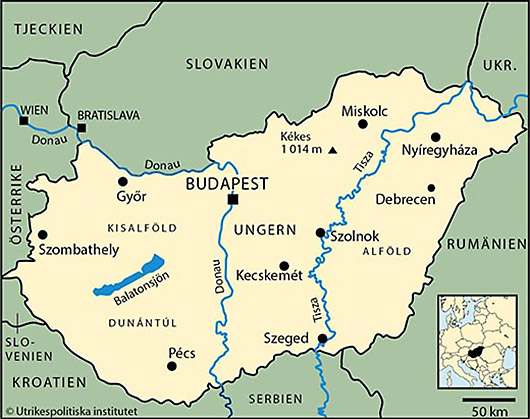 Ungerns geografi | Europa - geografi | Världsdelar och länder